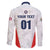 Custom USA Soccer Team Family Matching Off The Shoulder Long Sleeve Dress and Hawaiian Shirt Red All Over