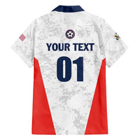 Custom USA Soccer Team Family Matching Off Shoulder Maxi Dress and Hawaiian Shirt Red All Over