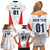 Custom USA Soccer Team Family Matching Off Shoulder Short Dress and Hawaiian Shirt Red All Over