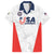 Custom USA Soccer Team Family Matching Off Shoulder Short Dress and Hawaiian Shirt Red All Over