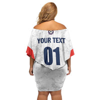 Custom USA Soccer Team Family Matching Off Shoulder Short Dress and Hawaiian Shirt Red All Over