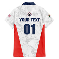 Custom USA Soccer Team Family Matching Short Sleeve Bodycon Dress and Hawaiian Shirt Red All Over