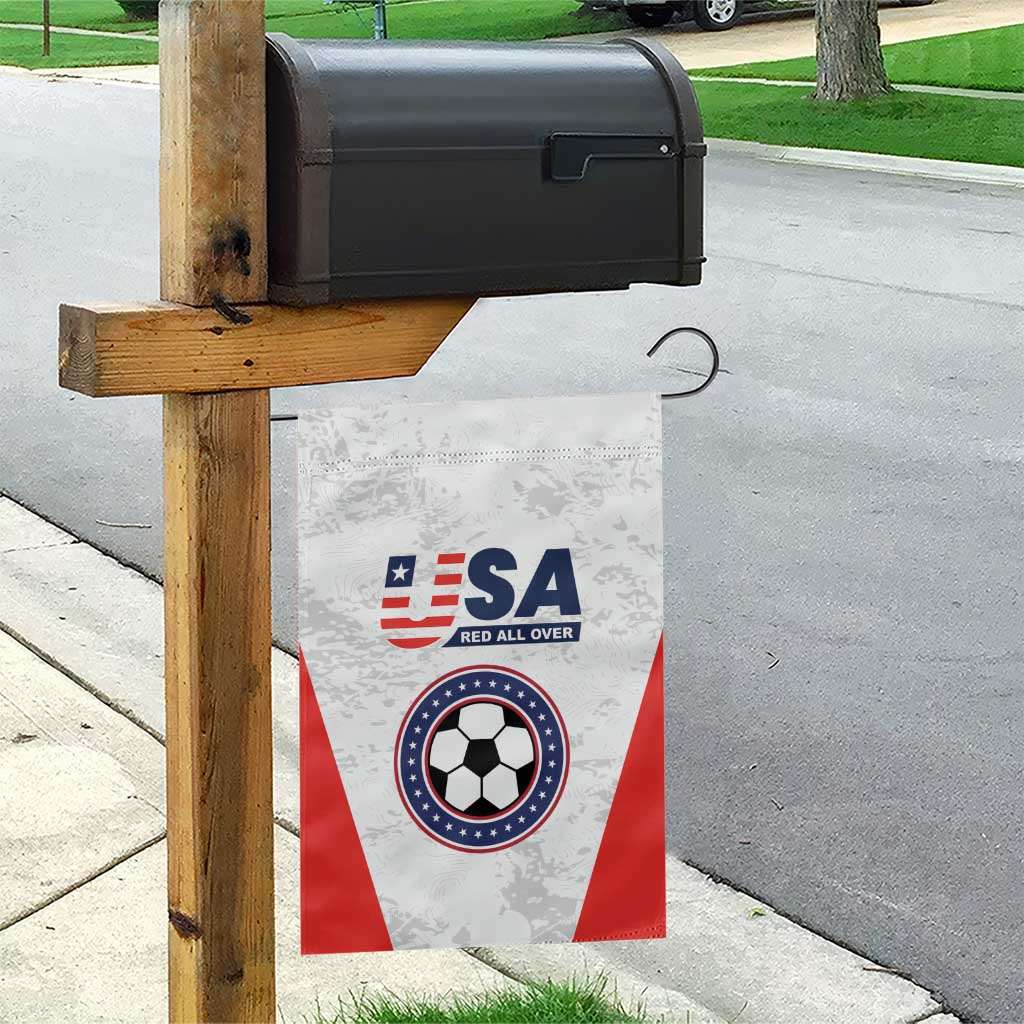 USA Soccer Team Garden Flag Red All Over