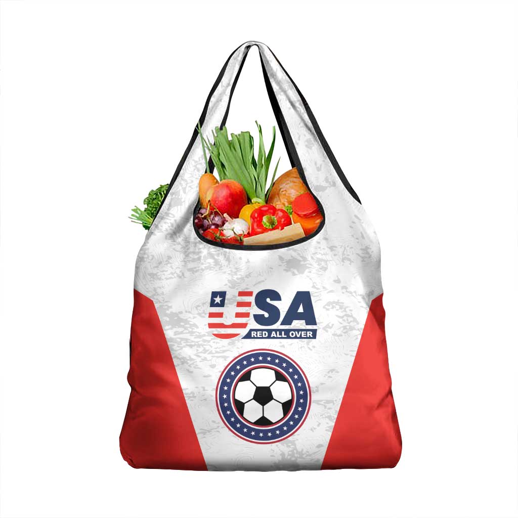 USA Soccer Team Grocery Bag Red All Over