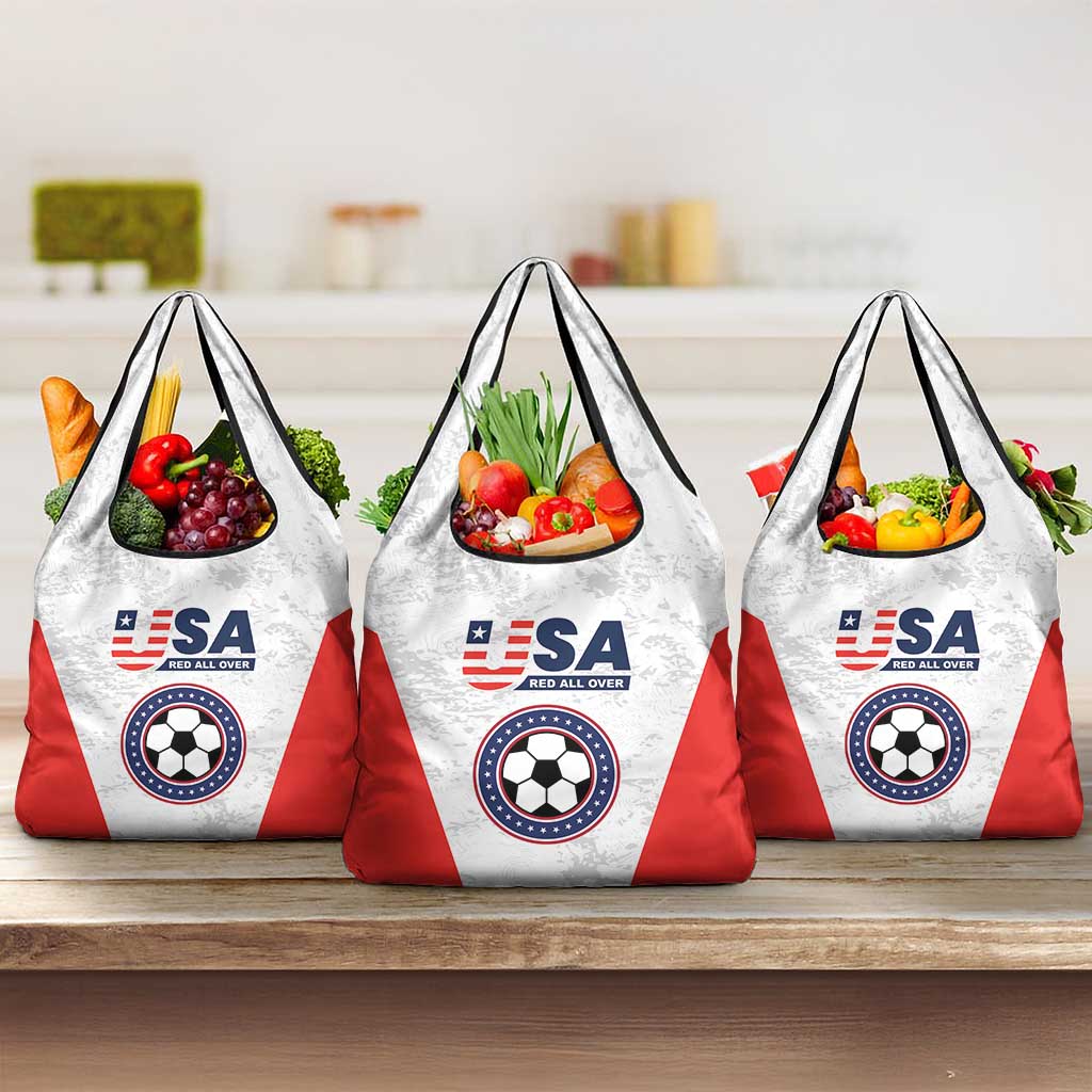 USA Soccer Team Grocery Bag Red All Over