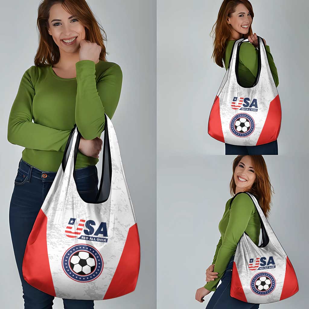 USA Soccer Team Grocery Bag Red All Over