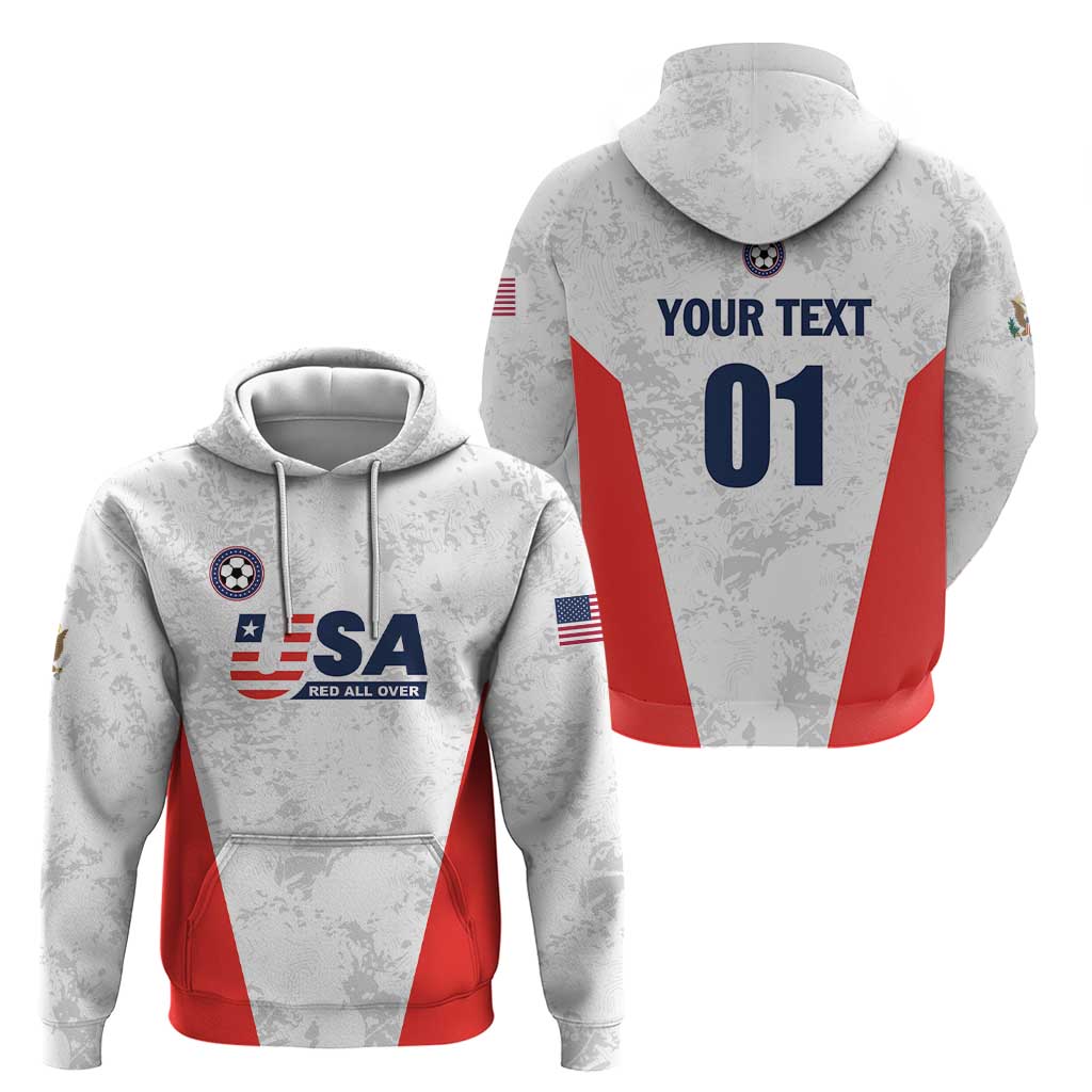 Custom USA Soccer Team Hoodie Red All Over