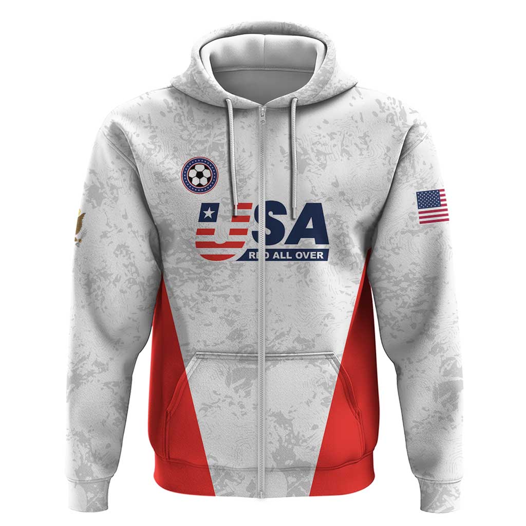 Custom USA Soccer Team Hoodie Red All Over