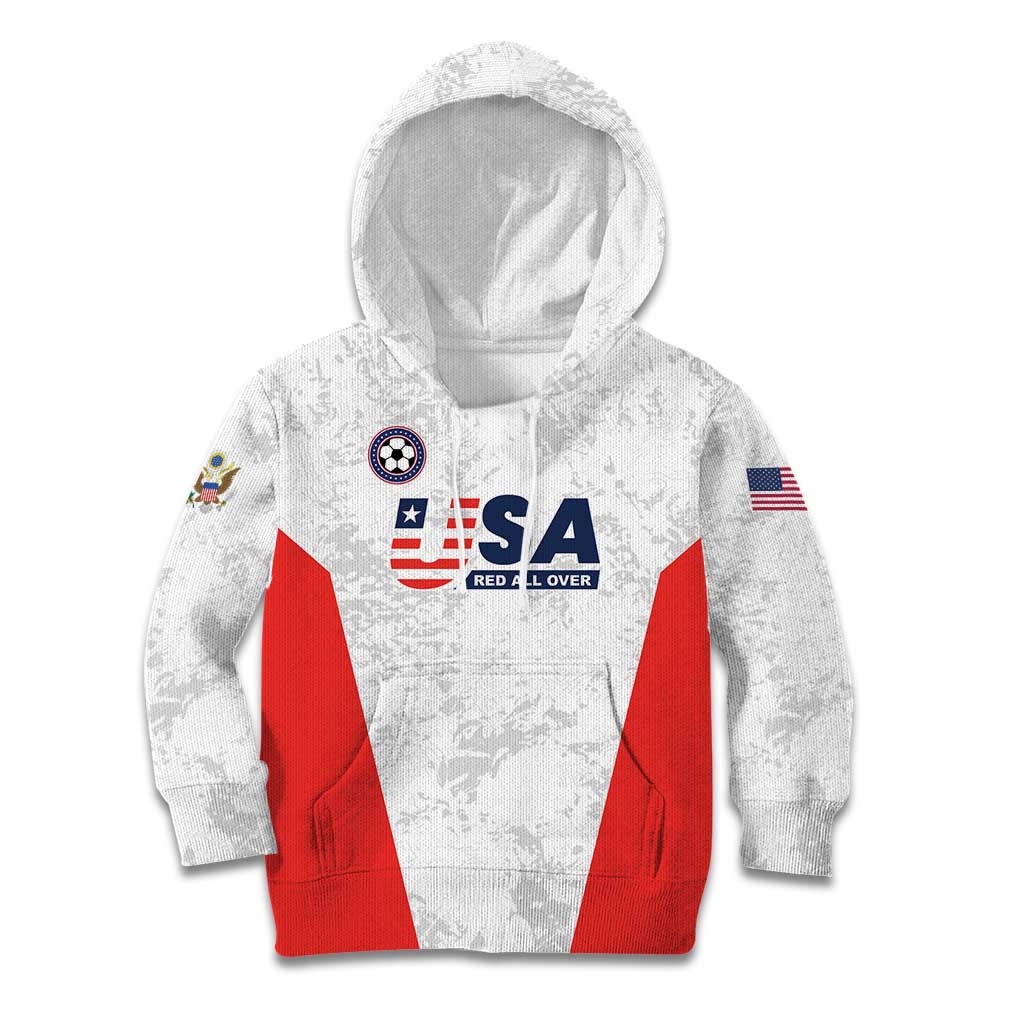 Custom USA Soccer Team Kid Hoodie Red All Over