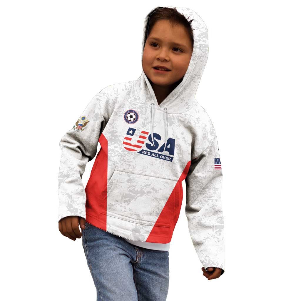 Custom USA Soccer Team Kid Hoodie Red All Over