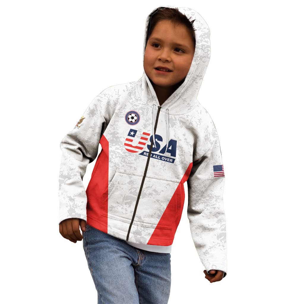 Custom USA Soccer Team Kid Hoodie Red All Over