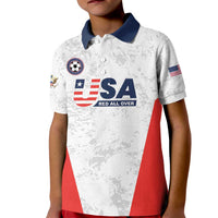 Custom USA Soccer Team Kid Polo Shirt Red All Over