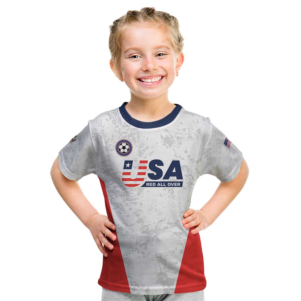 Custom USA Soccer Team Kid T Shirt Red All Over