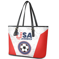 USA Soccer Team Leather Tote Bag Red All Over