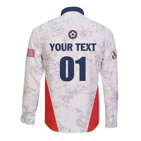 Custom USA Soccer Team Long Sleeve Button Shirt Red All Over