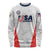 Custom USA Soccer Team Long Sleeve Shirt Red All Over