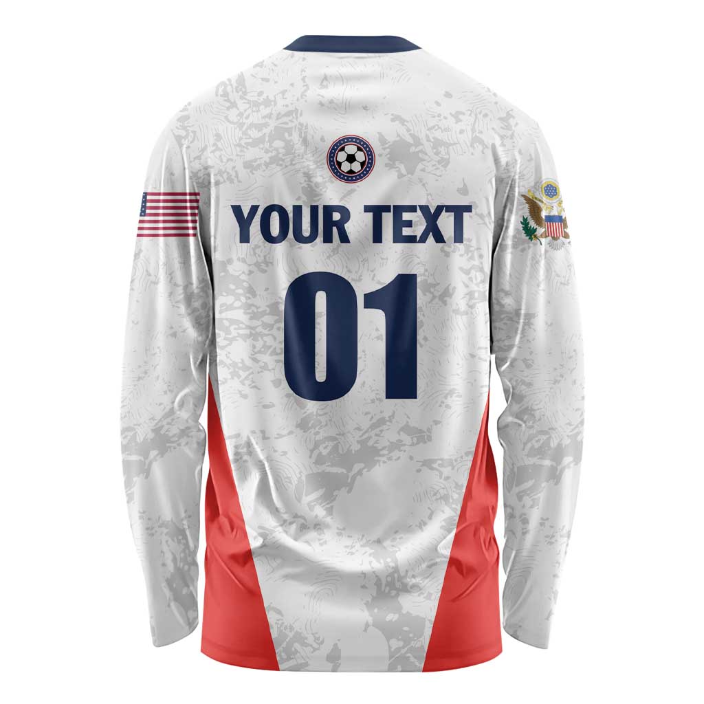Custom USA Soccer Team Long Sleeve Shirt Red All Over