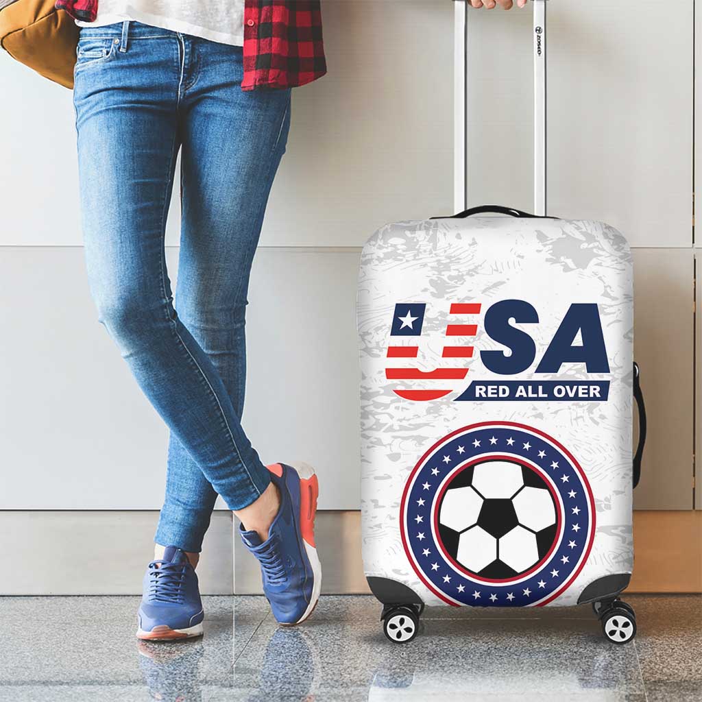 USA Soccer Team Luggage Cover Red All Over