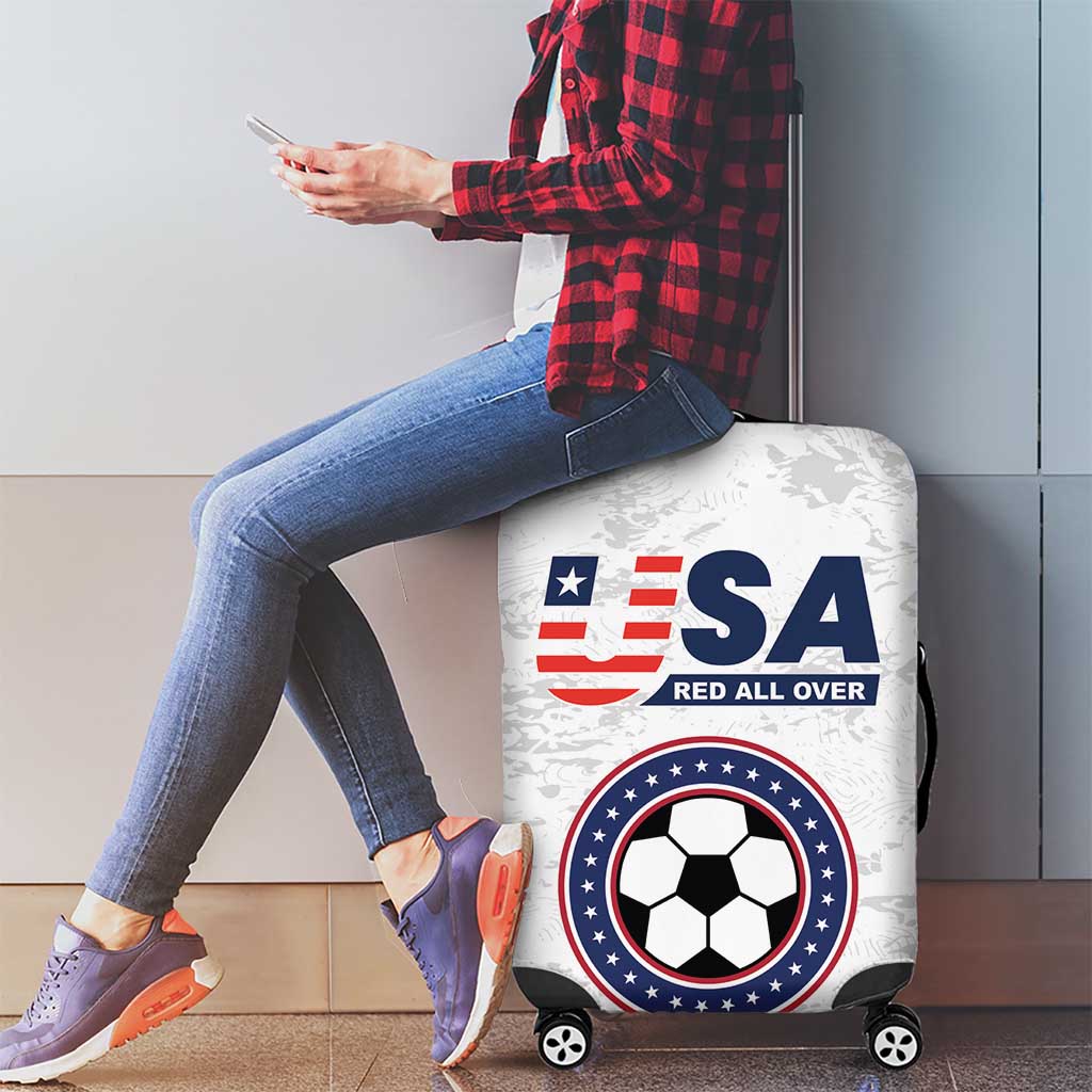 USA Soccer Team Luggage Cover Red All Over