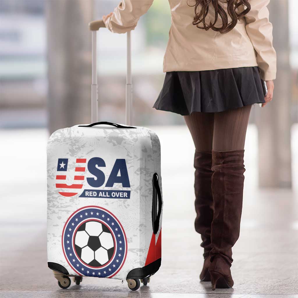 USA Soccer Team Luggage Cover Red All Over