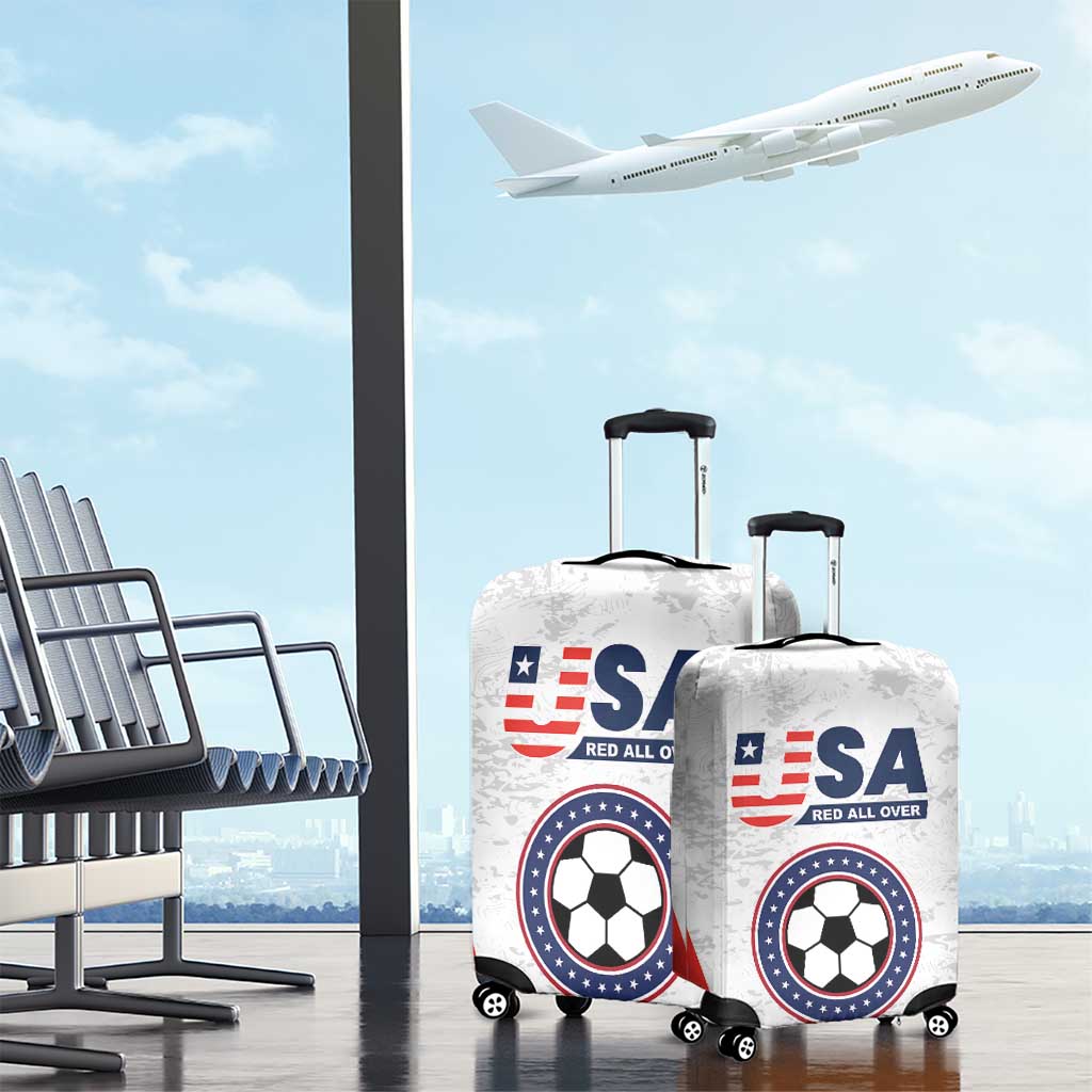 USA Soccer Team Luggage Cover Red All Over