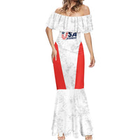 Custom USA Soccer Team Mermaid Dress Red All Over