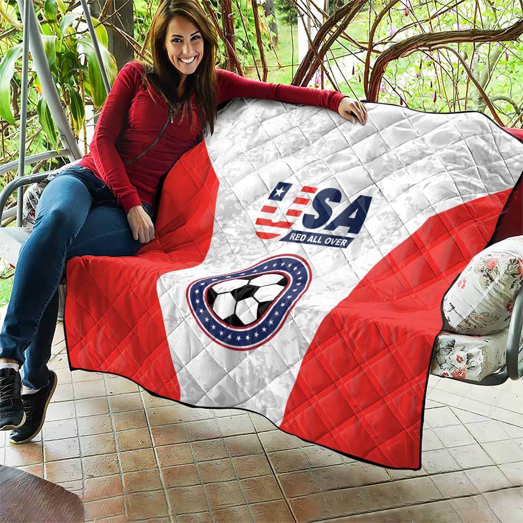 USA Soccer Team Quilt Red All Over