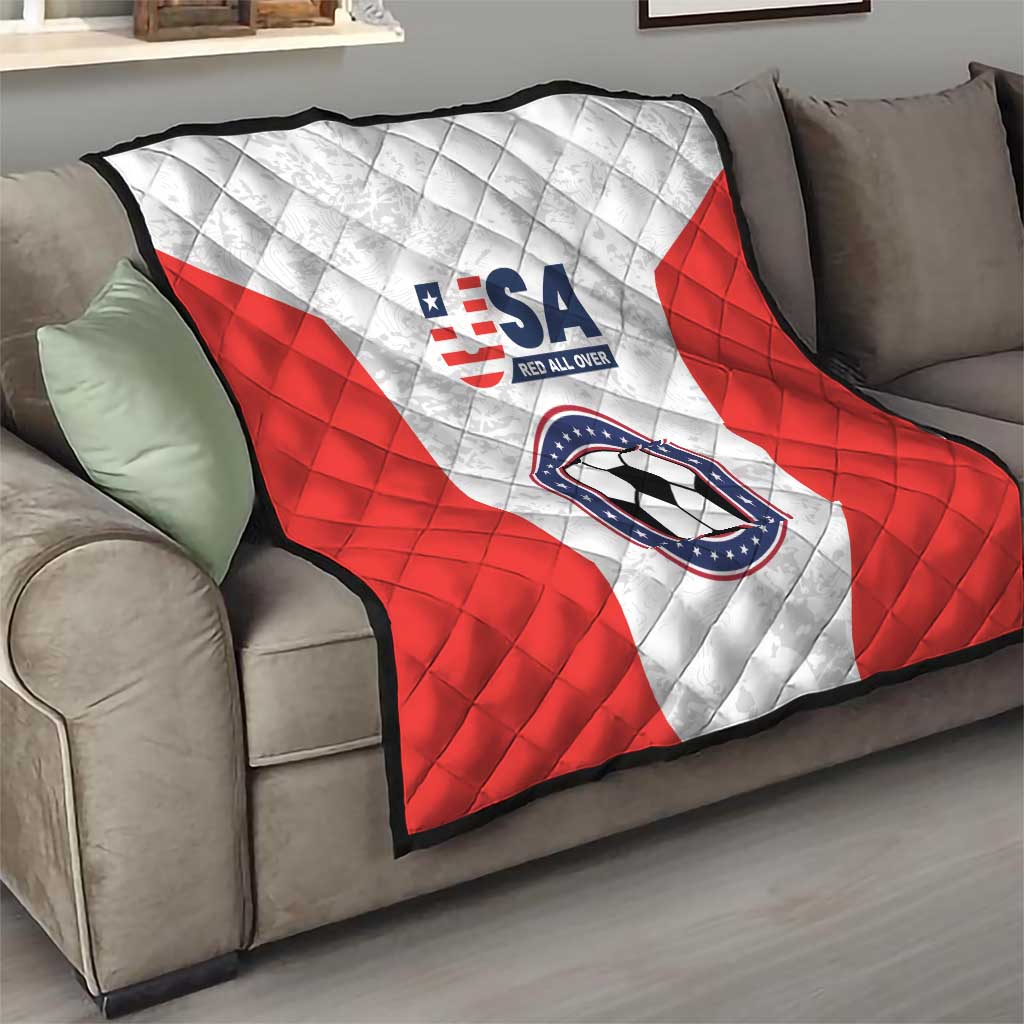 USA Soccer Team Quilt Red All Over