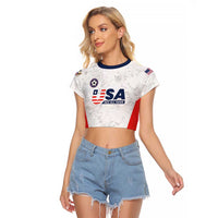 Custom USA Soccer Team Raglan Cropped T Shirt Red All Over