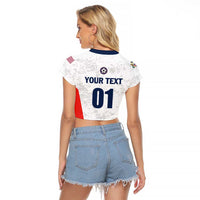 Custom USA Soccer Team Raglan Cropped T Shirt Red All Over