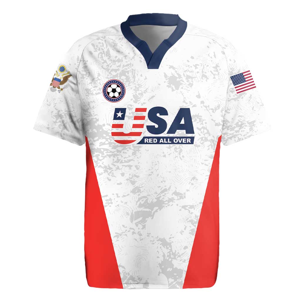 Custom USA Soccer Team Rugby Jersey Red All Over