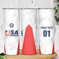 Custom USA Soccer Team Skinny Tumbler Red All Over