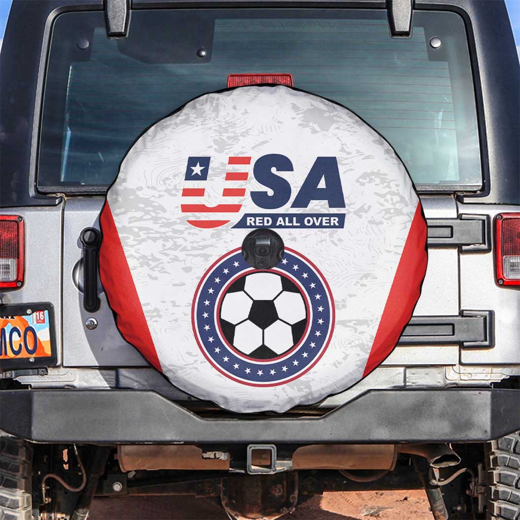 USA Soccer Team Spare Tire Cover Red All Over