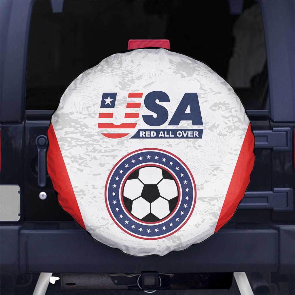 USA Soccer Team Spare Tire Cover Red All Over