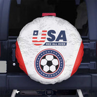 USA Soccer Team Spare Tire Cover Red All Over