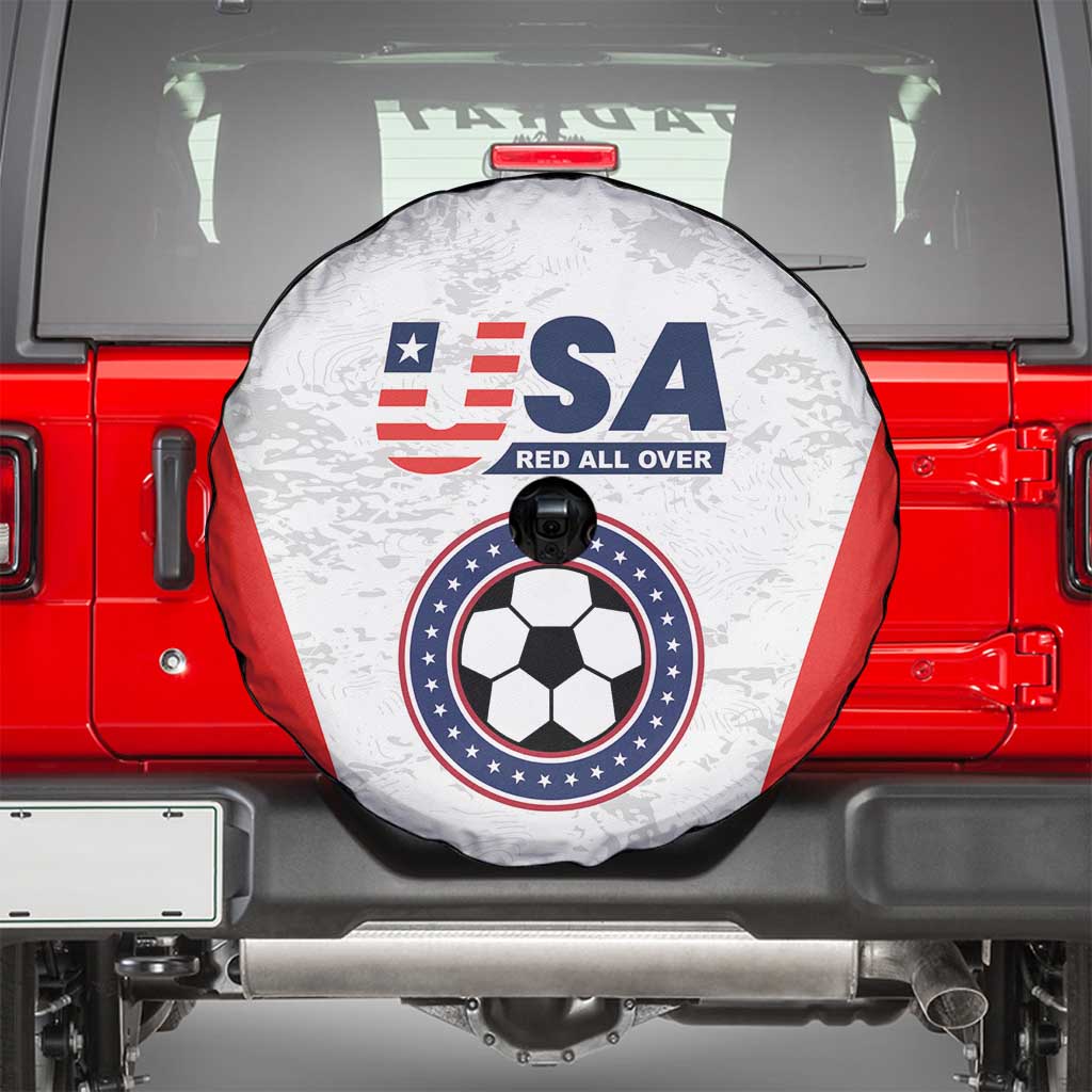 USA Soccer Team Spare Tire Cover Red All Over