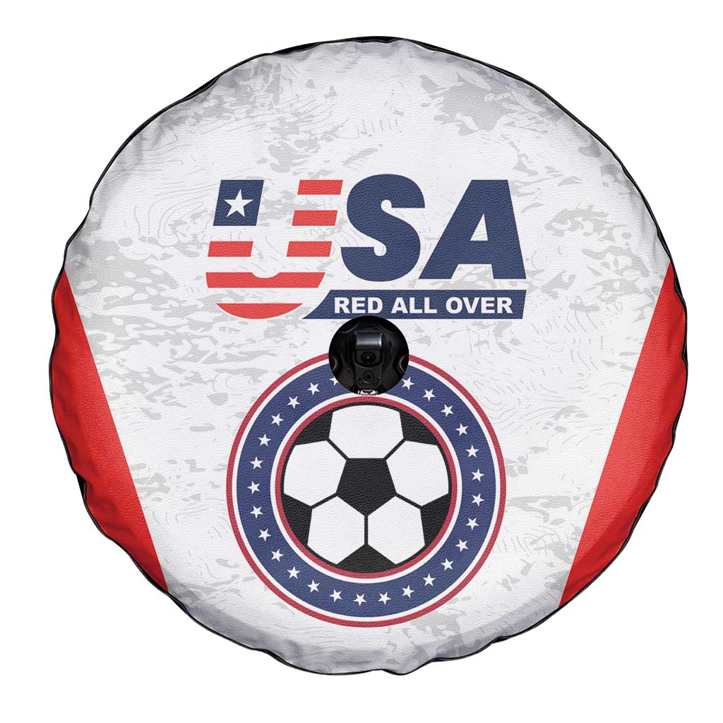 USA Soccer Team Spare Tire Cover Red All Over