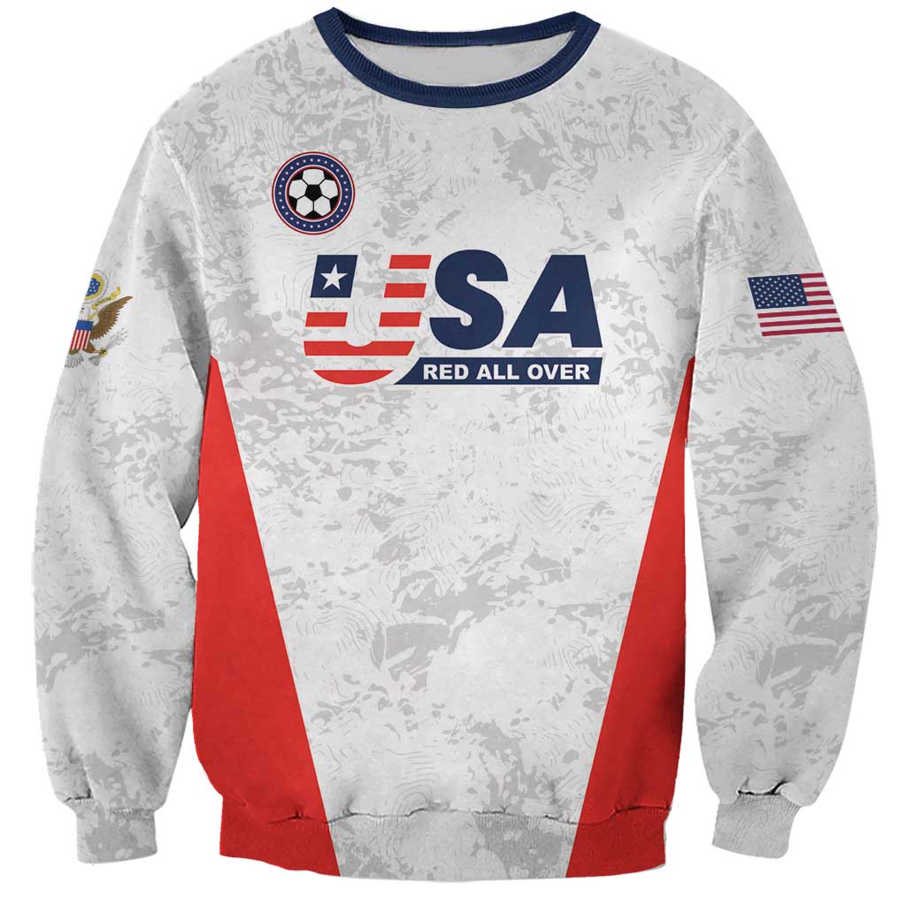 Custom USA Soccer Team Sweatshirt Red All Over