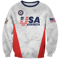 Custom USA Soccer Team Sweatshirt Red All Over