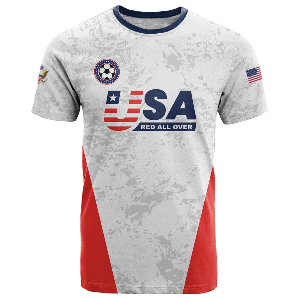 Custom USA Soccer Team T Shirt Red All Over