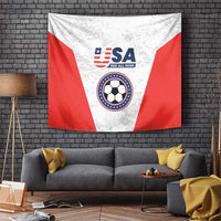 USA Soccer Team Tapestry Red All Over