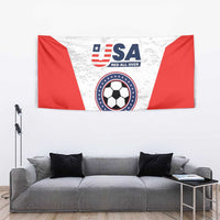 USA Soccer Team Tapestry Red All Over