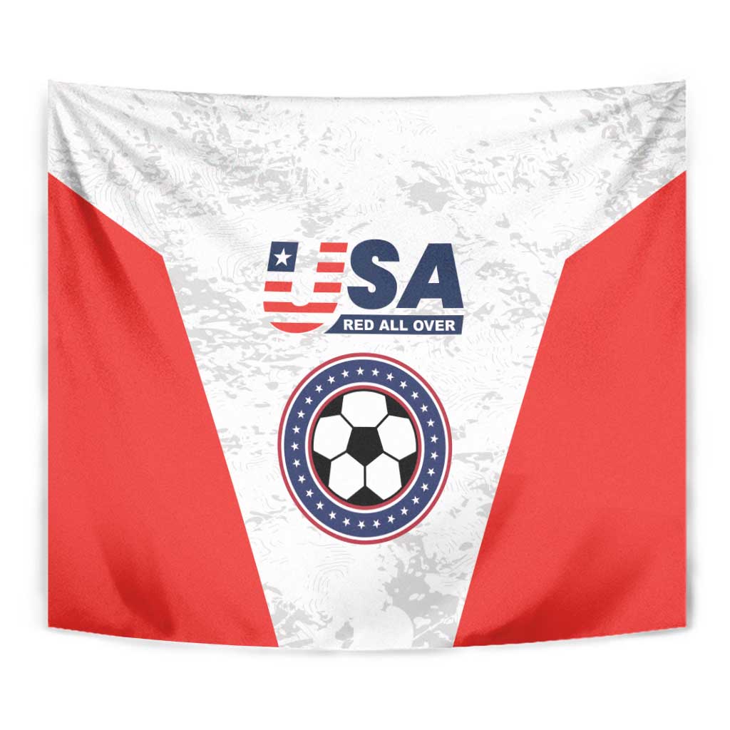USA Soccer Team Tapestry Red All Over
