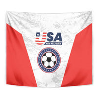 USA Soccer Team Tapestry Red All Over