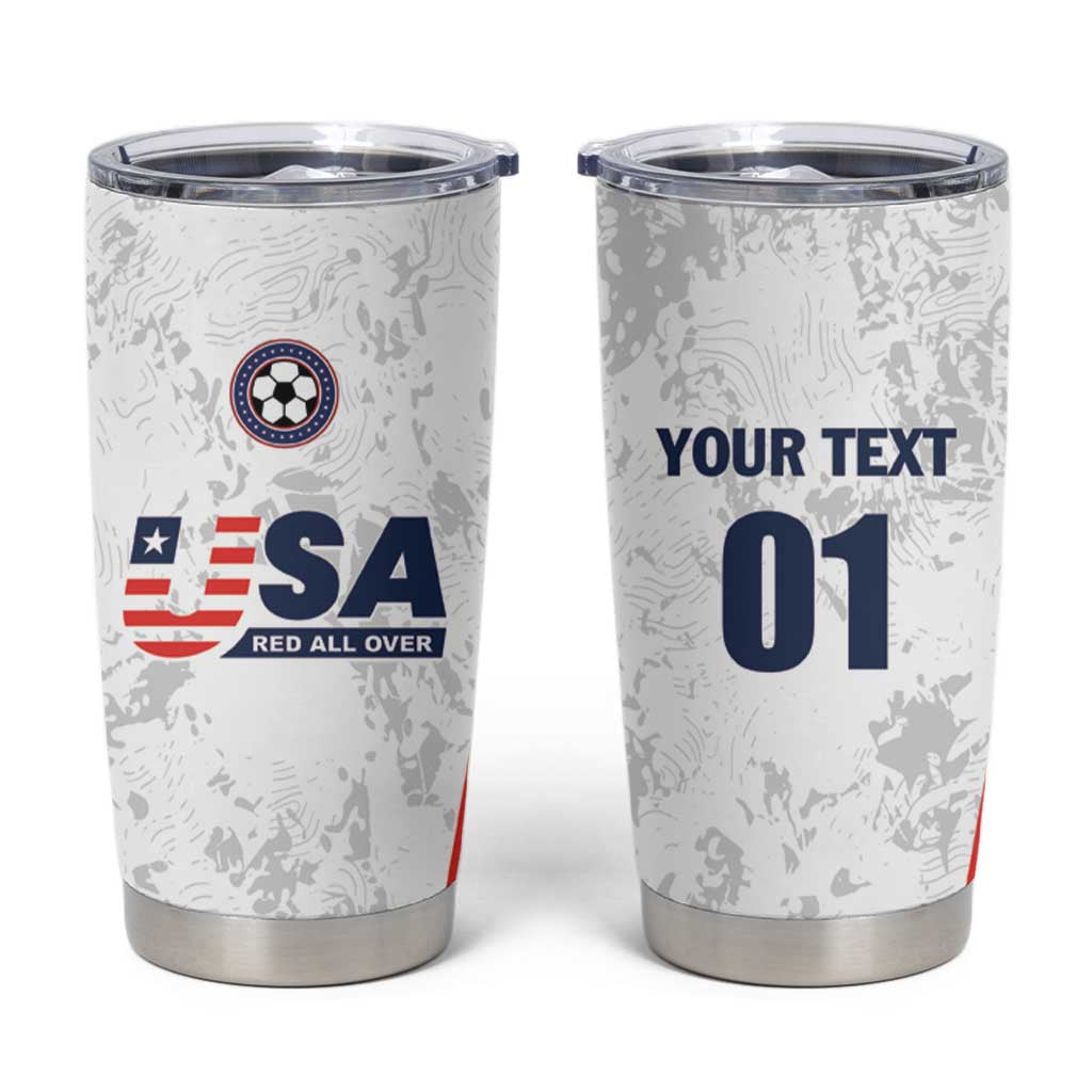 Custom USA Soccer Team Tumbler Cup Red All Over