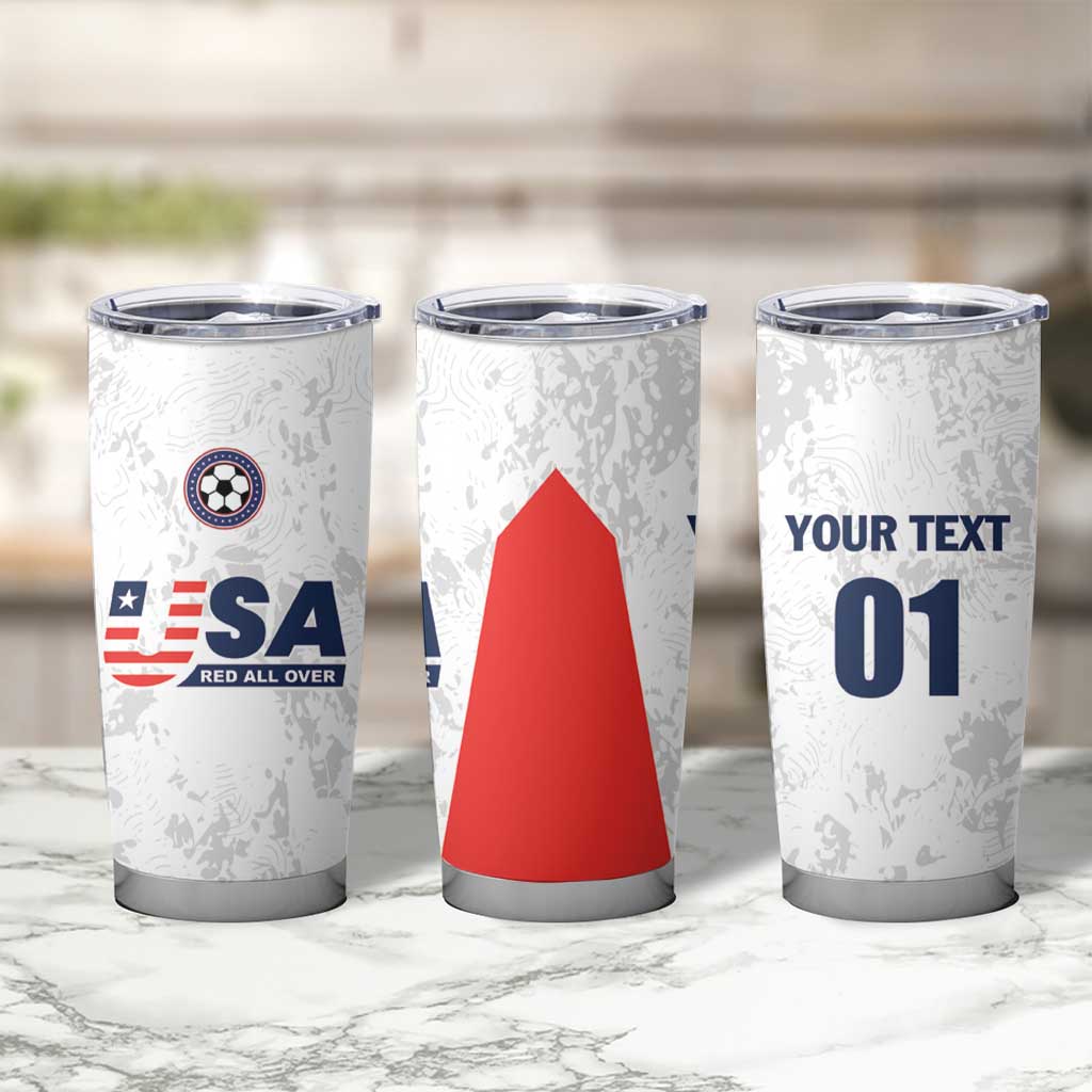 Custom USA Soccer Team Tumbler Cup Red All Over