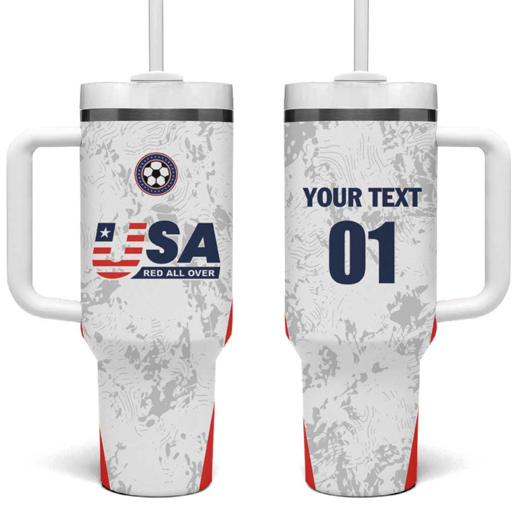 Custom USA Soccer Team Tumbler With Handle Red All Over
