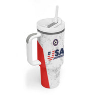 Custom USA Soccer Team Tumbler With Handle Red All Over