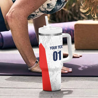 Custom USA Soccer Team Tumbler With Handle Red All Over