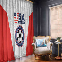 USA Soccer Team Window Curtain Red All Over